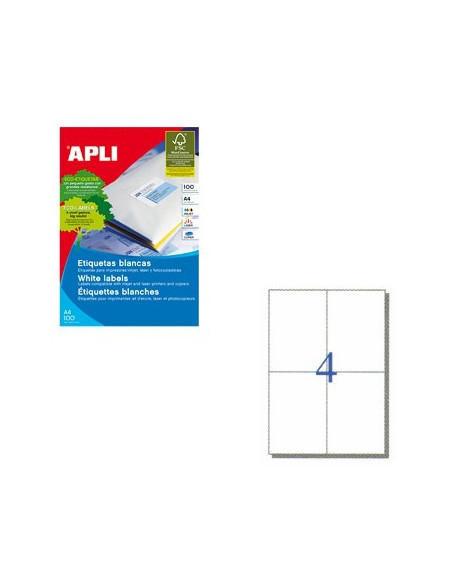 Etiquetas 105x148 Apli 100 Folhas A4 400un