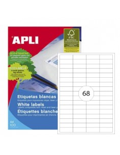 Etiquetas 48,5x16,9 Apli 100 Folhas A4 6800un