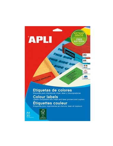 Etiquetas 105x37 Apli 20 Folhas 320un Verde