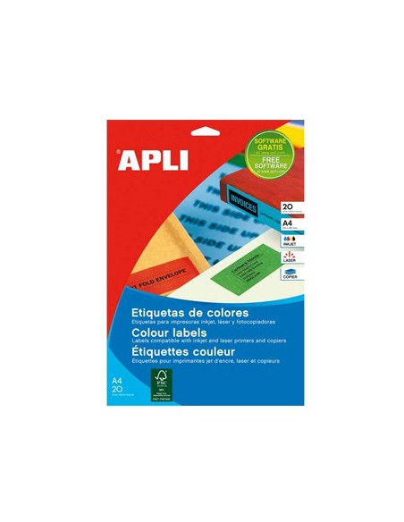 Etiquetas 105x37 Apli 20 Folhas 320un Verde