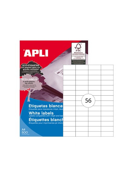 Etiquetas 52,5x21,2 xApli 01777 500 Folhas A4 28000un