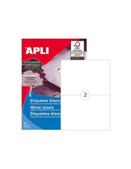 Etiquetas 210x148 Apli 500 Folhas A4 1000un