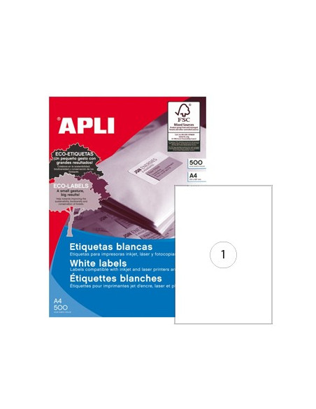 Etiquetas 210x297 Apli 500 Folhas A4 500un