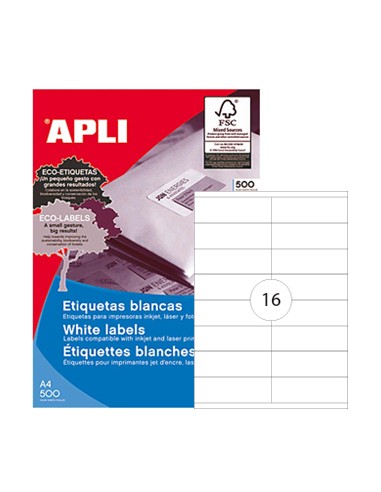 Etiquetas 105x35 Apli 500 Folhas A4 8000un