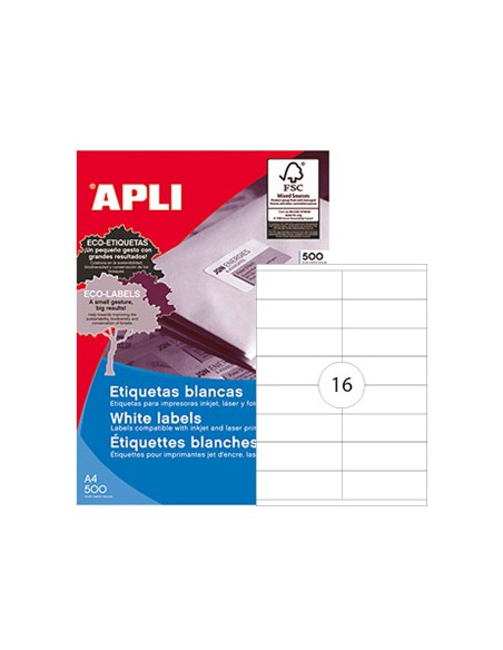 Etiquetas 105x35 Apli 500 Folhas A4 8000un