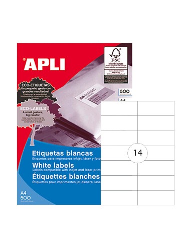 Etiquetas 105x42,4 Apli 500 Folhas A4 7000un