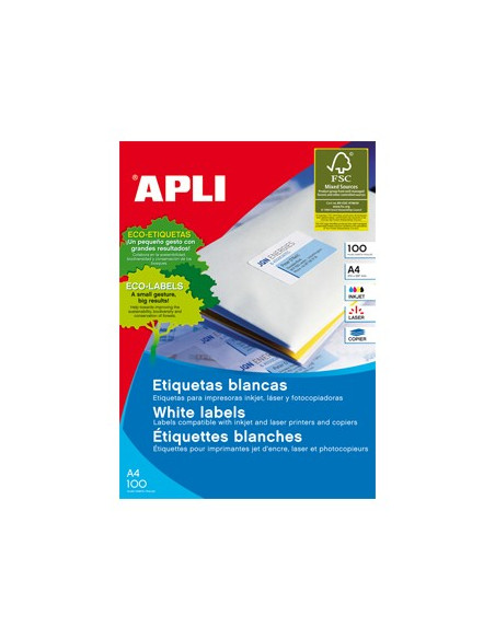 Etiquetas 99,1x67,7 Apli 100 Folhas A4 800un