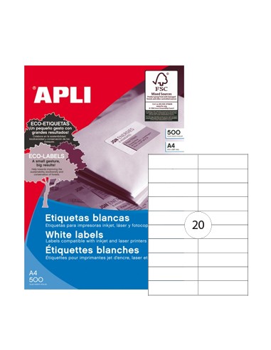 Etiquetas 105x29 Apli 500 Folhas A4 10000un