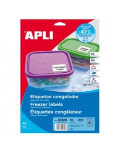 Etiquetas Congelação 63,5x38,1mm APLI 10 Folhas A4 210un