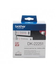 Rolo de papel branco com impressao preto/vermelho 62mmx15,24