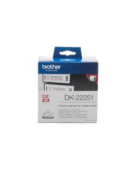 Rolo de papel branco com impressao preto/vermelho 62mmx15,24