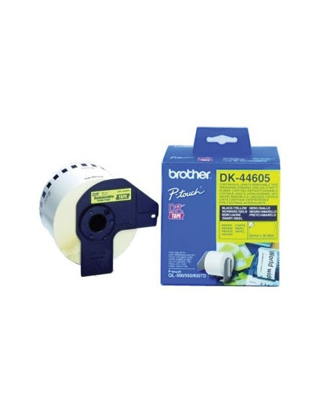 Rolo de papel, contínuo removível (amarelo) 62mmx30,48mts