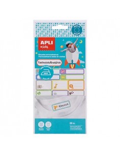 Etiquetas 100x220mm Apli Termoadesivas p/Roupa c/Bonecos 35u