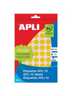Etiquetas Redondas 10mm Amarelo 1008un