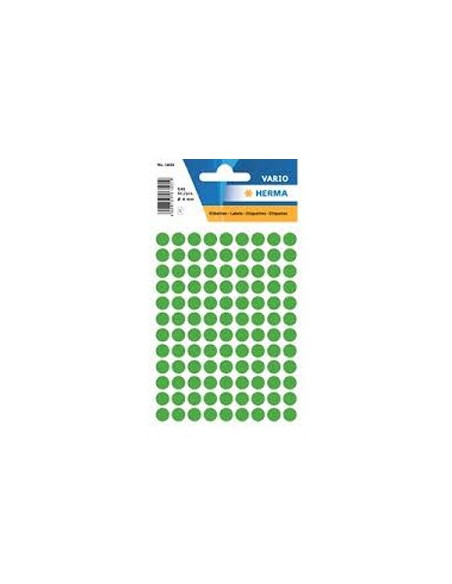 Etiquetas Redondas 08mm Verde Escu Herma1835  540un