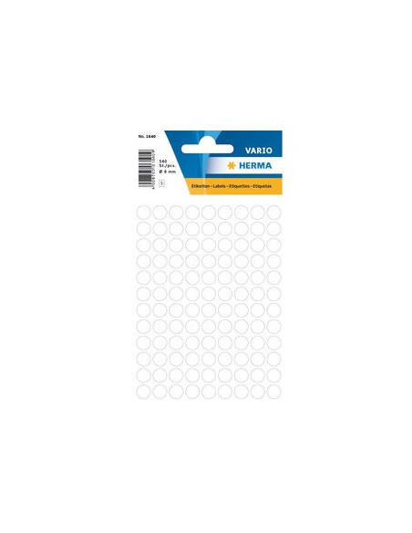 Etiquetas Redondas 08mm Branco Herma1840  540un