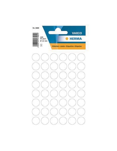 Etiquetas Redondas 12mm Branco Herma1860 240un