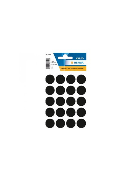 Etiquetas Redondas 19mm Preto Herma1879 100un