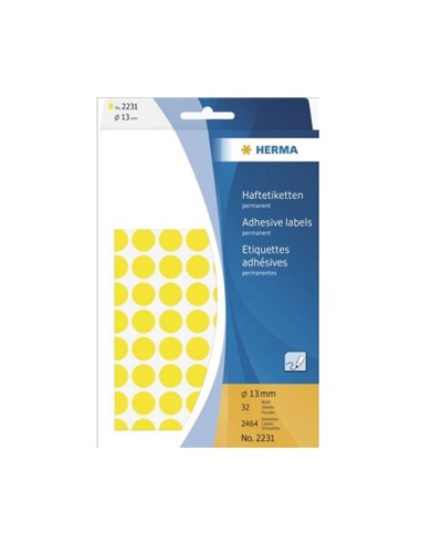 Etiquetas Redondas 13mm Amarelo Herma2231 2464un