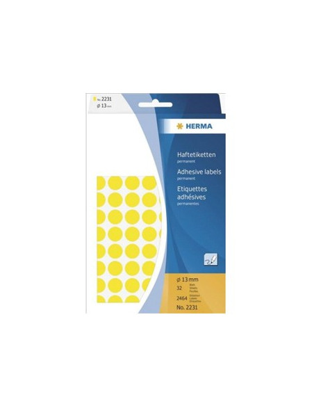 Etiquetas Redondas 13mm Amarelo Herma2231 2464un