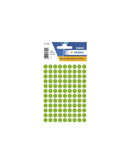 Etiquetas Redondas 08mm Verde Fluorescente Herma1848 540un