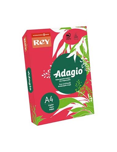 Papel Fotocopia Adagio(cd22) A4 80gr Vermelho Intenso 1x500