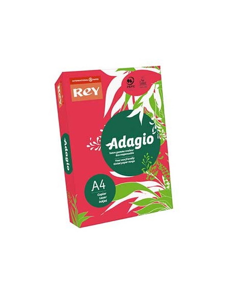 Papel Fotocopia Adagio(cd22) A4 80gr Vermelho Intenso 1x500