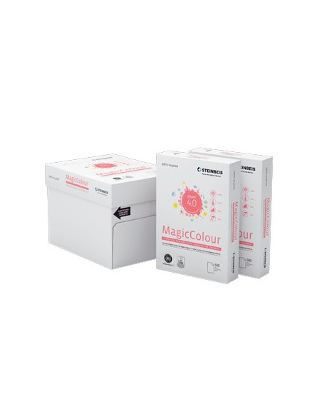 Papel Fotocopia Steinbeis A4 80gr Reciclado Salmao 1x500Fls