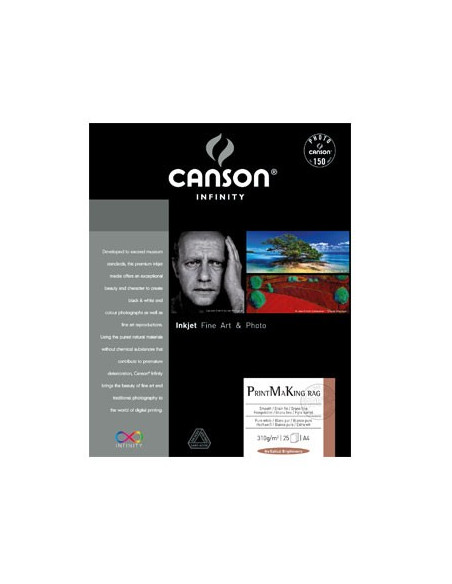 Papel Canson Infinity PrintMaking Rag A4 100% 310gr 10Fls