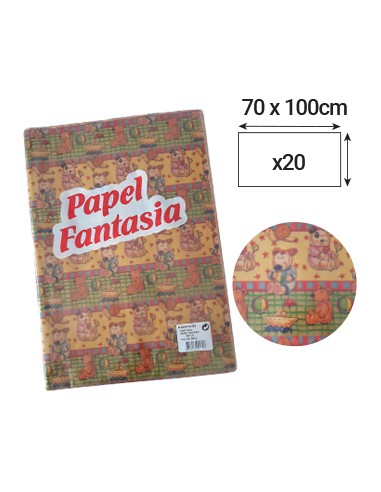 Papel Embrulho Fantasia Infantil 70x100cm 20 Folhas