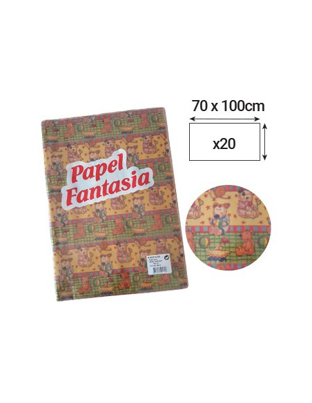 Papel Embrulho Fantasia Infantil 70x100cm 20 Folhas