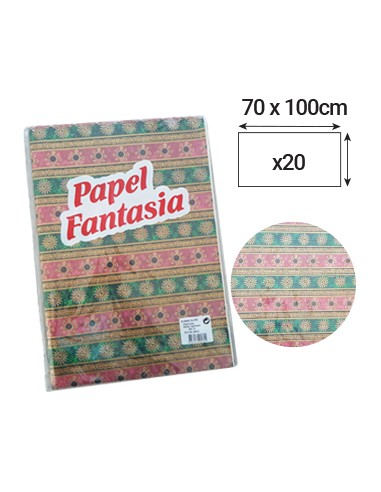 Papel Embrulho Fantasia  Luxos 70x100cm 20 Folhas