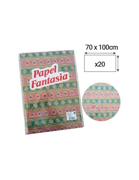 Papel Embrulho Fantasia  Luxos 70x100cm 20 Folhas