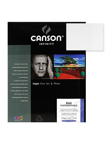 Papel Canson Infinity Rag Photograph A3 100% 210gr 25Fls