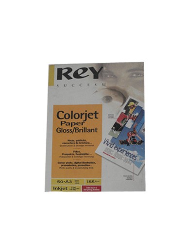 Papel  A3 155gr InkJet ReyColorjet Glossy/Brilhante - 50Fls