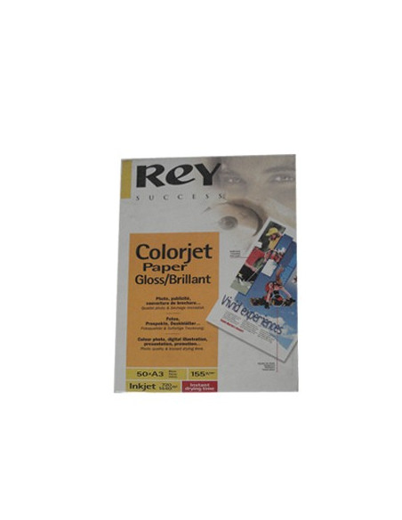 Papel  A3 155gr InkJet ReyColorjet Glossy/Brilhante - 50Fls