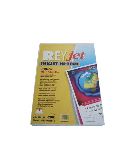 Papel InkJet A3 100gr ReyJet Hi-Tech - 200 Folhas