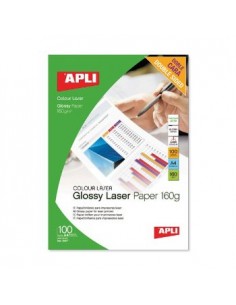 Papel 160gr fotografico brilhante Laser A4 100 Folhas