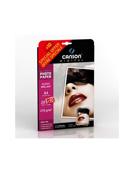 Papel 270gr Pack Promo Fotog Canson Ultimate Gloss  A4 20+10