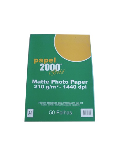 Papel 210gr Fotografico Matte  A4 p/ InkJet 50Fls