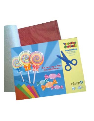 Bloco Papel de Celofane 24x31cm 20 Folhas Cores Sortidas