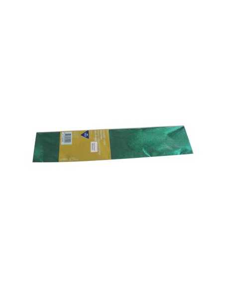 Papel Crepe 50x150cm Rolo Cor Verde Metalizado