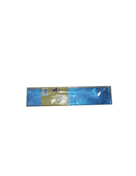 Papel Crepe 50x150cm Rolo Cor Azul Metalizado