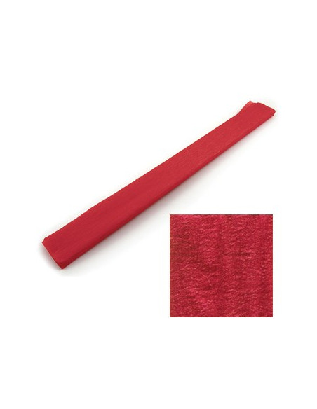 Papel Crepe 50x150cm Rolo Cor Vermelho Metalizado