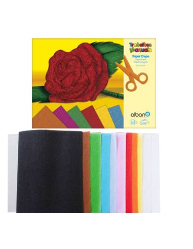 Bloco Papel Crepe A4 20 Folhas 240x310mm Cores Sortidas