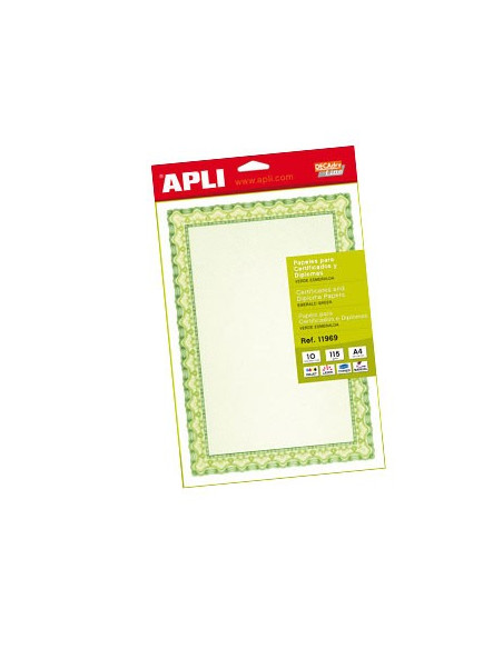 Papel Apli 11969 115gr A4 Cert. Verde Emb.10