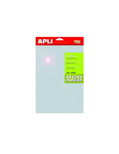 Papel Apli 12000 130gr A4 Metalizado Preto Emb.10