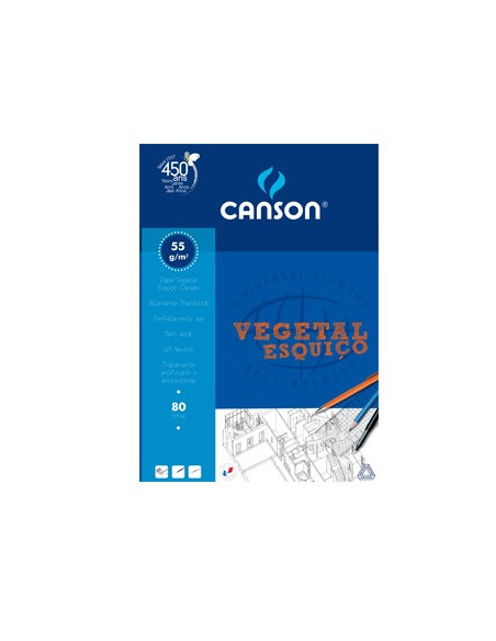 Papel Vegetal (Esquico) Canson A3 55gr 80 Folhas