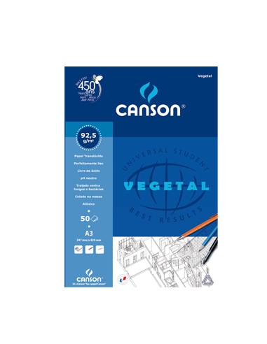 Papel Vegetal Canson A3 90gr 50 Folhas