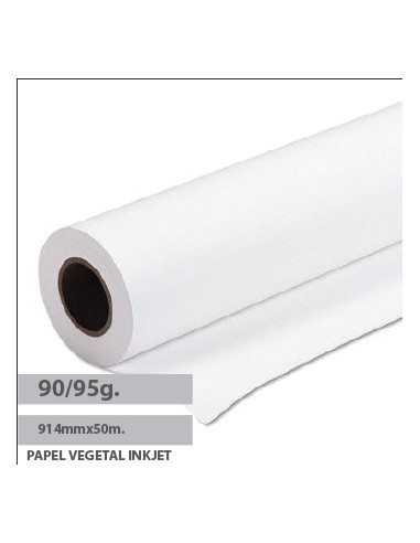 Papel Vegetal InkJet 90/95gr 914mmx50mtsx50 Pack 1 Rolo